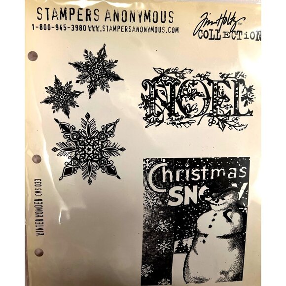 Vintage Tim Holtz Winter Wonder Rubber Stamps Set By Stampers Anon CMS033 - Picture 2 of 3